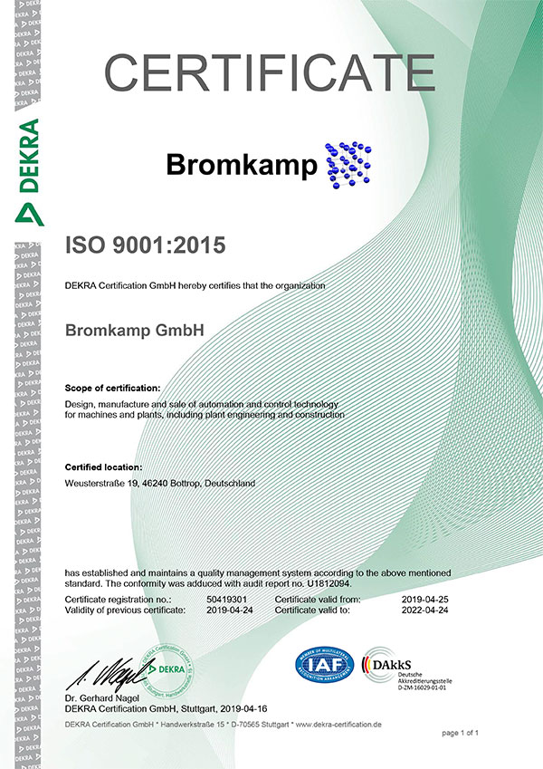 DIN ISO 9001 Certificate