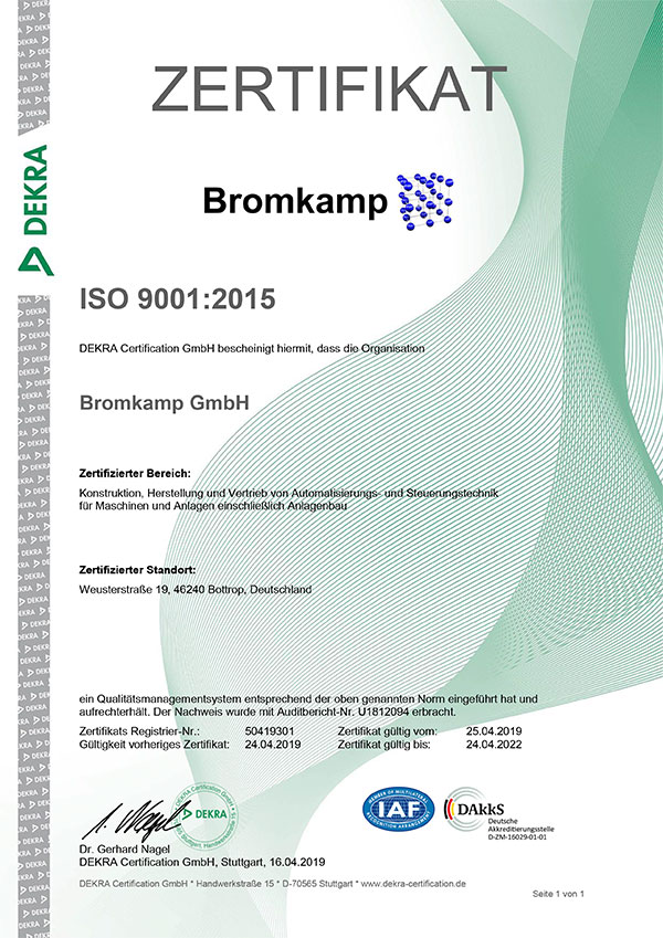 DIN ISO 9001 Zertifikat